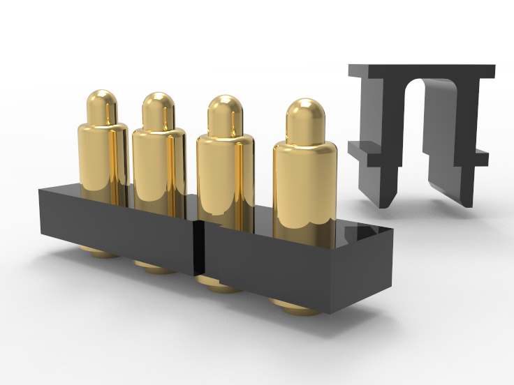 4 pin pogo connector, pitch 1.27~1.99, Compact Design